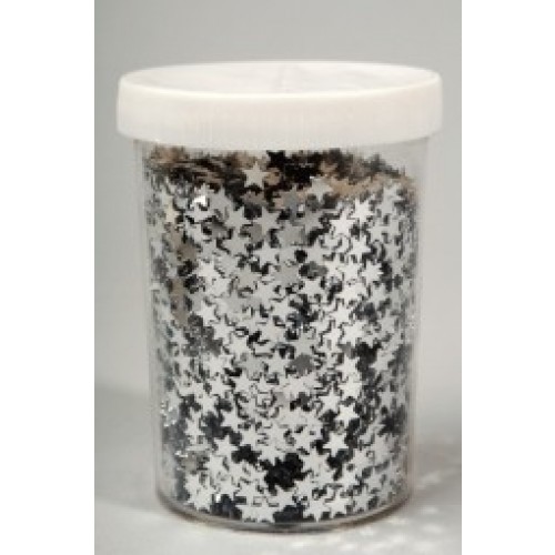   $D BOTE CONFETI STARS PLATA 80GR
