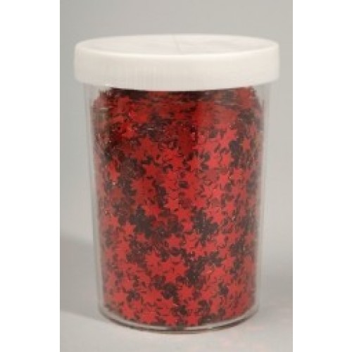 $D   BOTE CONFETI ESTRELLA ROJA 80GR