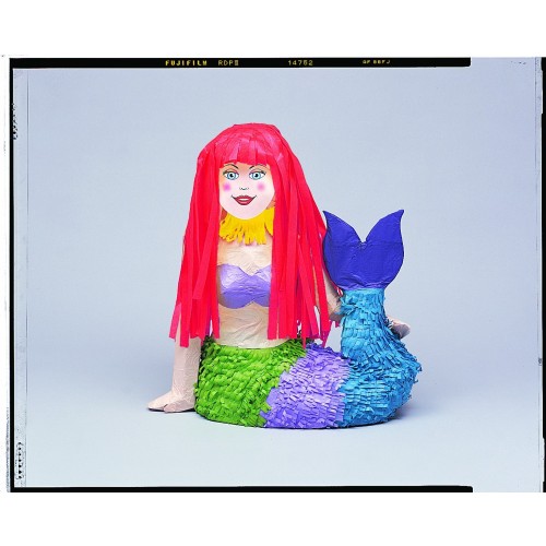 PIÑATA PALO FORMA SIRENITA MULTICOLOR