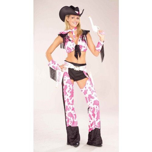  DISFRAZ T-UNICA VAQUERA FASHION ROSA