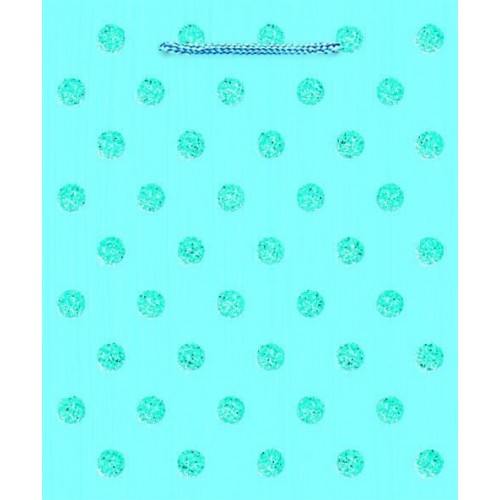 BOLSA REGALO AZUL TOPOS 20X24CM