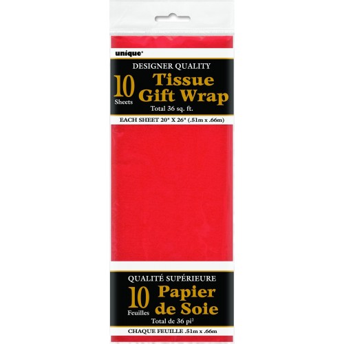 $E    PAQ.10/U HOJAS PAPEL SEDA ROJO