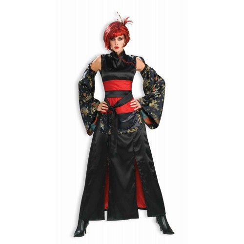  DISFRAZ T-UNICA JAPONESA NEGRO/ROJO