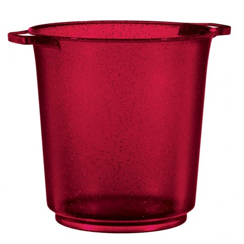 CUBO P/HIELO ROJO GLITTER 22CM