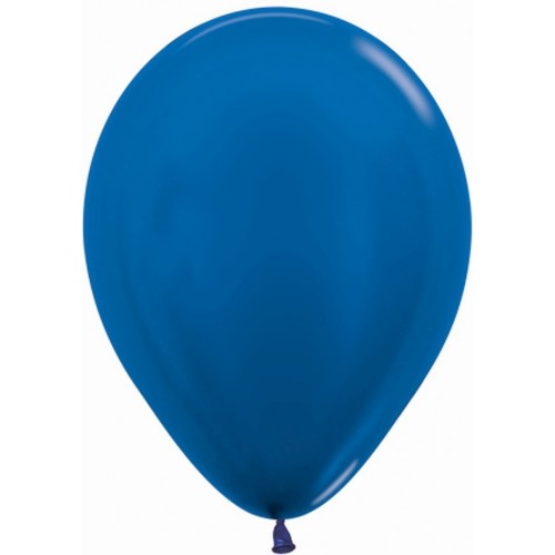   50 GLOBOS R12" LATEX METAL AZUL