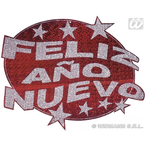 SILUETA ADHESIVA FELIZ AÑO NUEVO ROJA