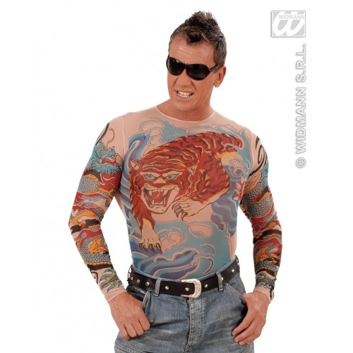 CAMISA TATUAJE DRAGON/TIGRE ADULTO