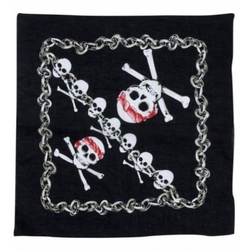 PAÑUELO TELA NEGRO CON CALAVERA PIRATA