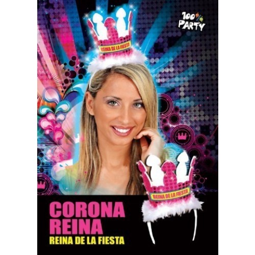 CORONA REINA LENTEJUELA ROSA