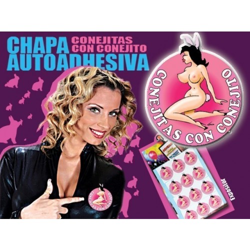 CHAPA ADHESIVA CONEJITAS CON CONEJITO