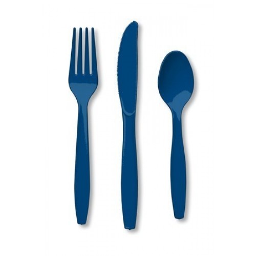   24 CUBIERTOS SURTIDOS AZUL MARINO