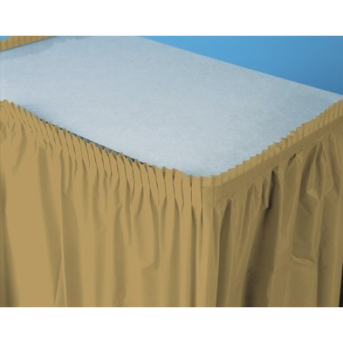   FALDA MESA PLASTICO ORO 426X73CM