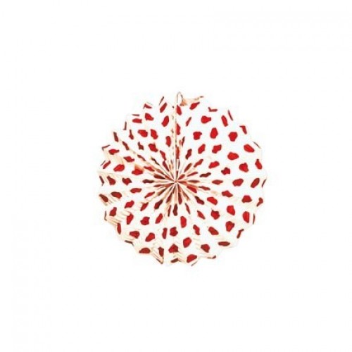 $D FAROL ESFERICO BLANCO TOPO ROJO 22CM
