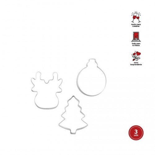 SET 3 MOLDES GALLETAS BASTO/RENO/GALLETA