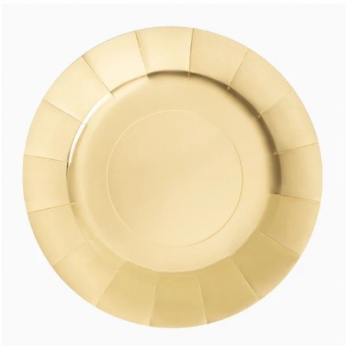   2 BAJO PLATO CARTON LLANO ORO 33CM