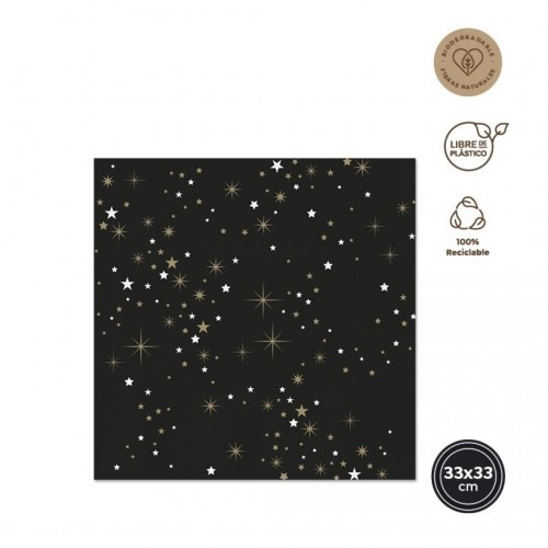   30 SERVILLETAS NEGRA DESTELLO 33CM