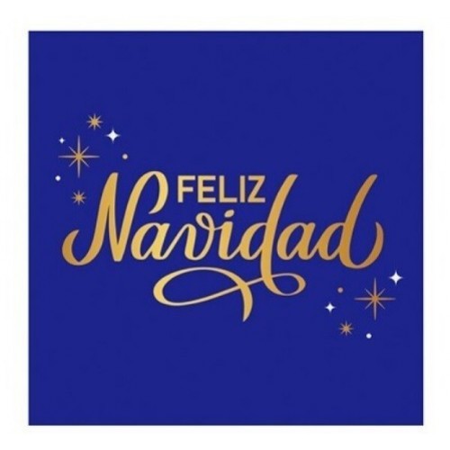   30 SERVILLETAS AZUL NAVIDAD 25CM