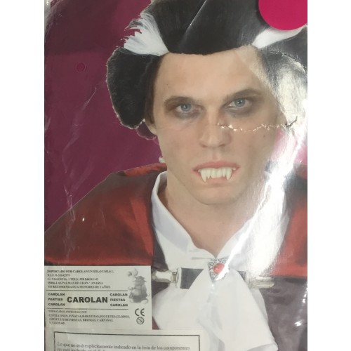 PELUCA VAMPIRO C/MECHAS BLANCAS