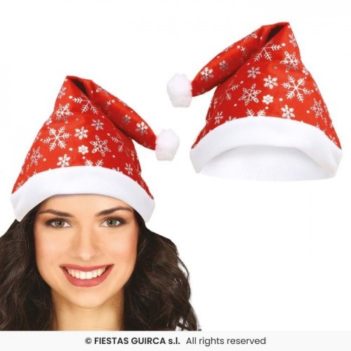 GORRO NAVIDAD ROJO COPOS DORADOS