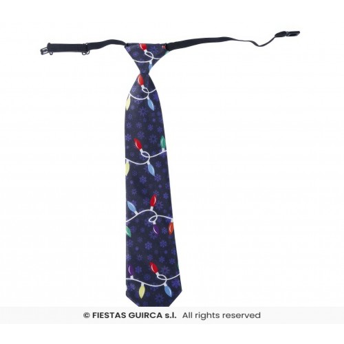 CORBATA AZUL LUCES DE NAVIDAD 45CM
