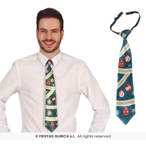 CORBATA VERDE BOLAS DE NAVIDAD 45CM