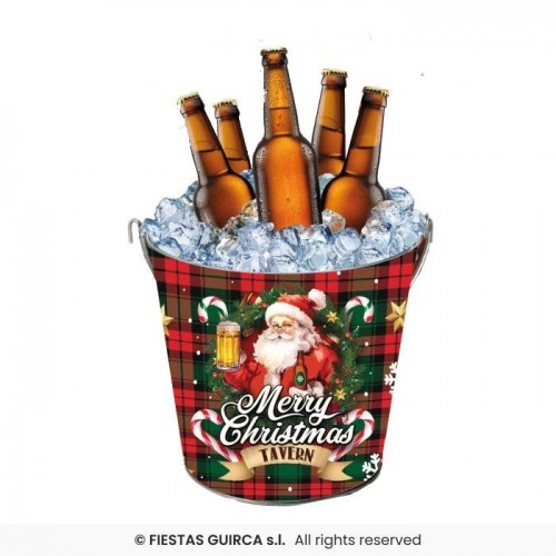   CUBO METAL ARBOL NAVIDAD