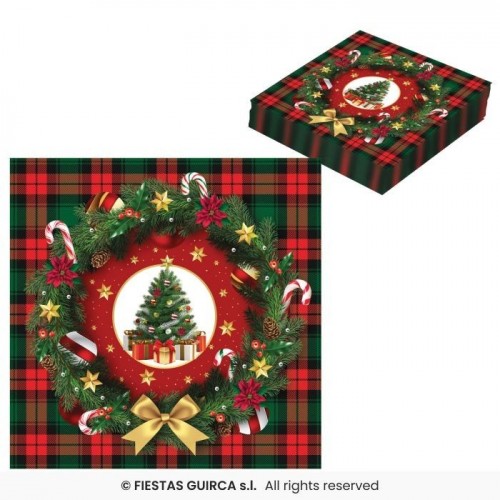   20 SERVILLETAS ARBOL NAVIDAD 33CM