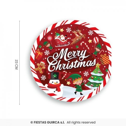   6 PLATOS MERRY CHRISTMAS 23CM