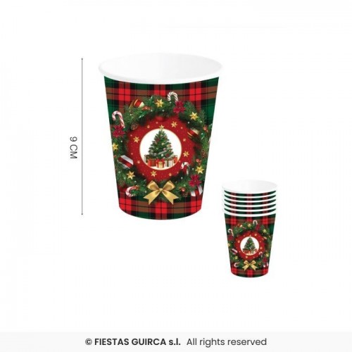   6 VASOS ARBOL NAVIDAD 240ML