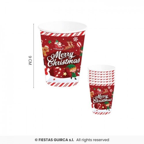   6 VASOS MERRY CHRISTMAS 240ML
