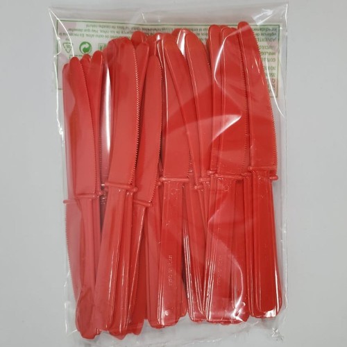    50 CUCHILLOS ROJO 16,8CM