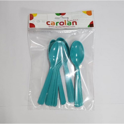 10 CUCHARILLAS TURQUESA 14,5CM