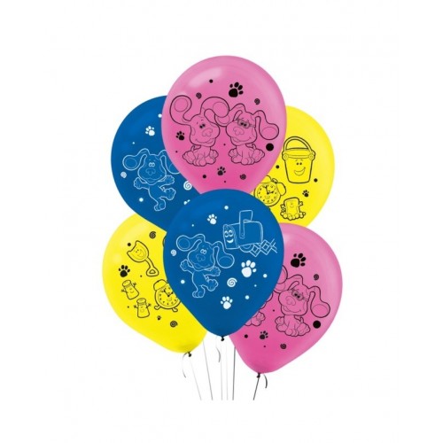   6 GLOBOS 11" LATEX BLUES CLUES