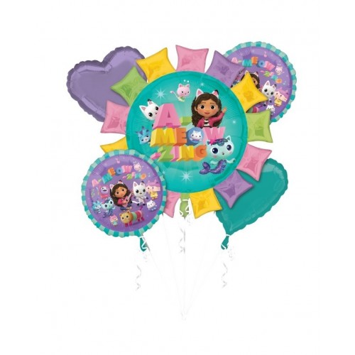   BOUQUET 5 GLOBOS GABBY AMIGOS