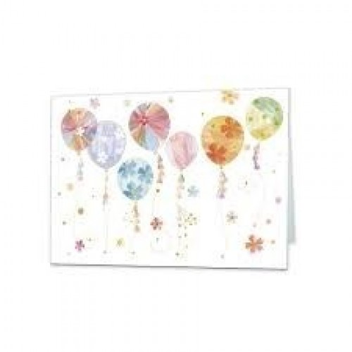 TARJETA TURNOWSKY GLOBOS COLORES  