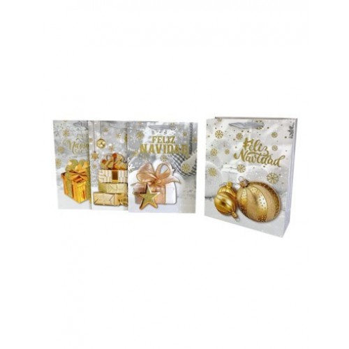BOLSA PLATA FELIZ NAVIDAD 30X40CM (48490