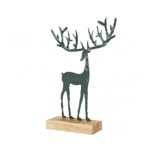 RENO METAL VERDE BASE MADERA 23,5CM