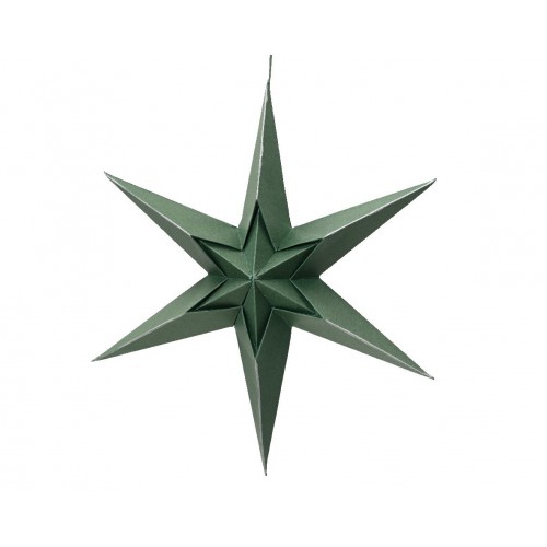 ESTRELLA 6 PUNTAS PAPEL VERDE 30CM