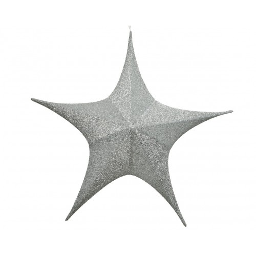 ESTRELLA 5 PUNTAS POLIESTER PLATA 60X180
