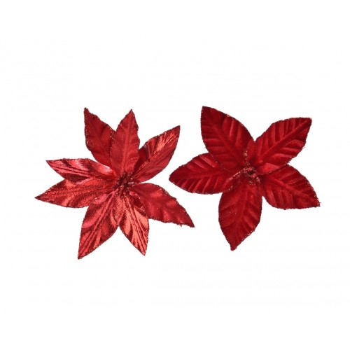 FLOR PASCUA PICK TERCIOPELO ROJO 11CM