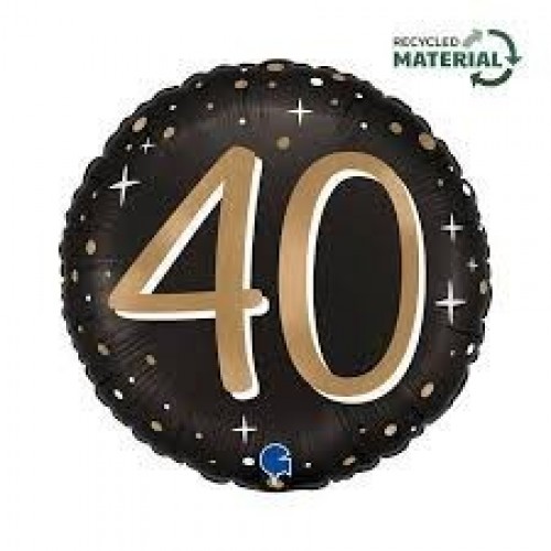 GLOBO 18" FOIL NEGRO N40 CUMPLEAÑOS