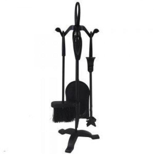 KIT 5 UTENSILIOS PARA CHIMENEA NEGRO