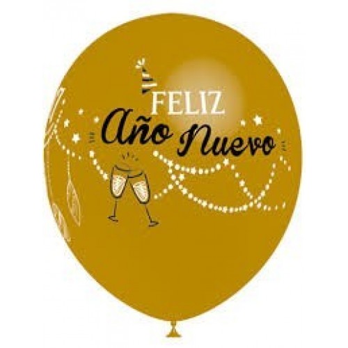 8 GLOBOS 112M9473 ORO AÑO NUEVO