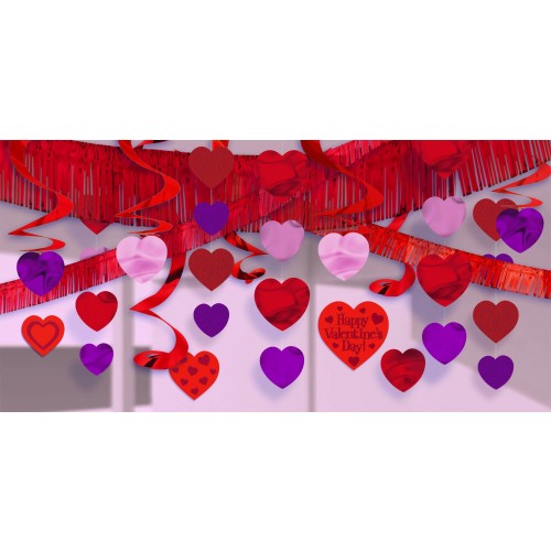 KIT DECORACION FLECO SAN VALENTIN ROJO