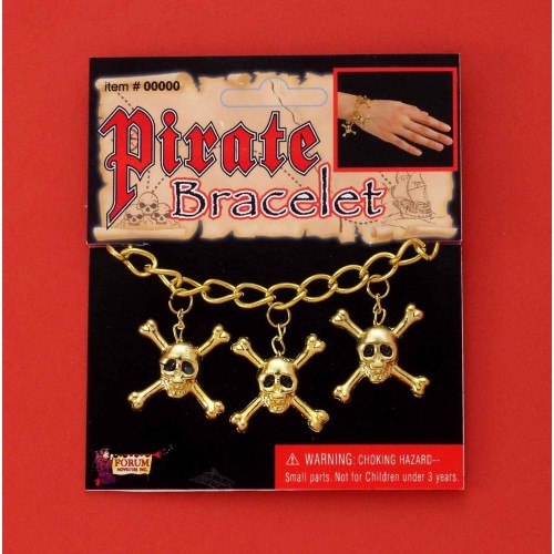   PULSERA CALAVERA PIRATA ORO