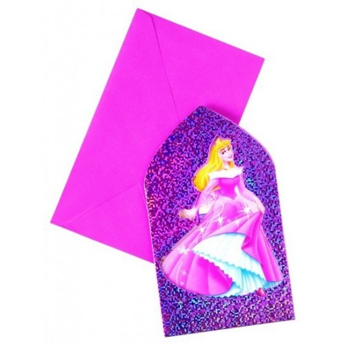6 INVITACIONES PRINCESA MAGIC
