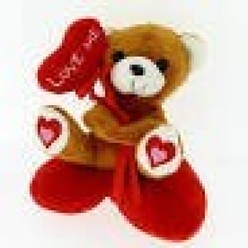 PELUCHE OSO GLOBO Y CORAZON SENTADO 12CM
