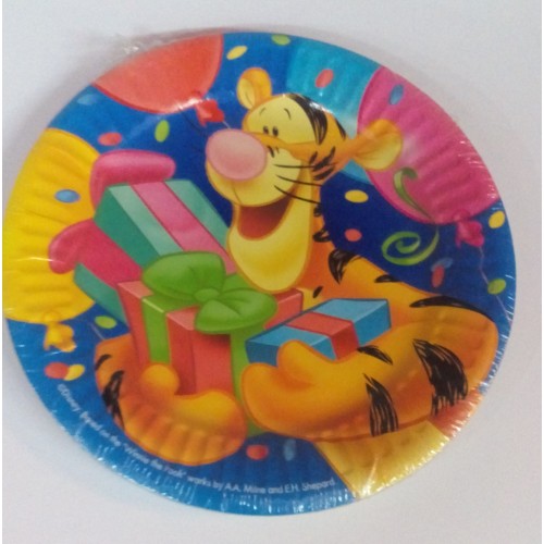 $E 6 PLATOS WINNIE CUMPLEAÑOS 16CM