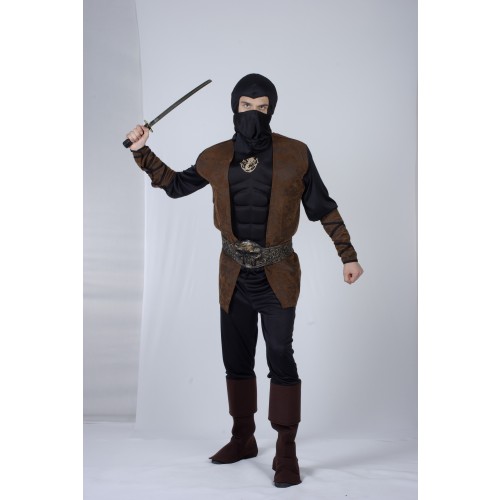 DISFRAZ T-UNICA NINJA MARRON/NEGRO