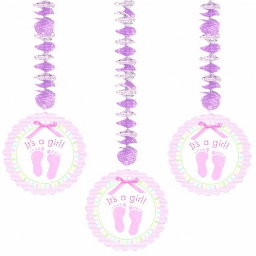 PAQ.3/U TIRA ESPIRAL PIE ITS A GIRL ROSA